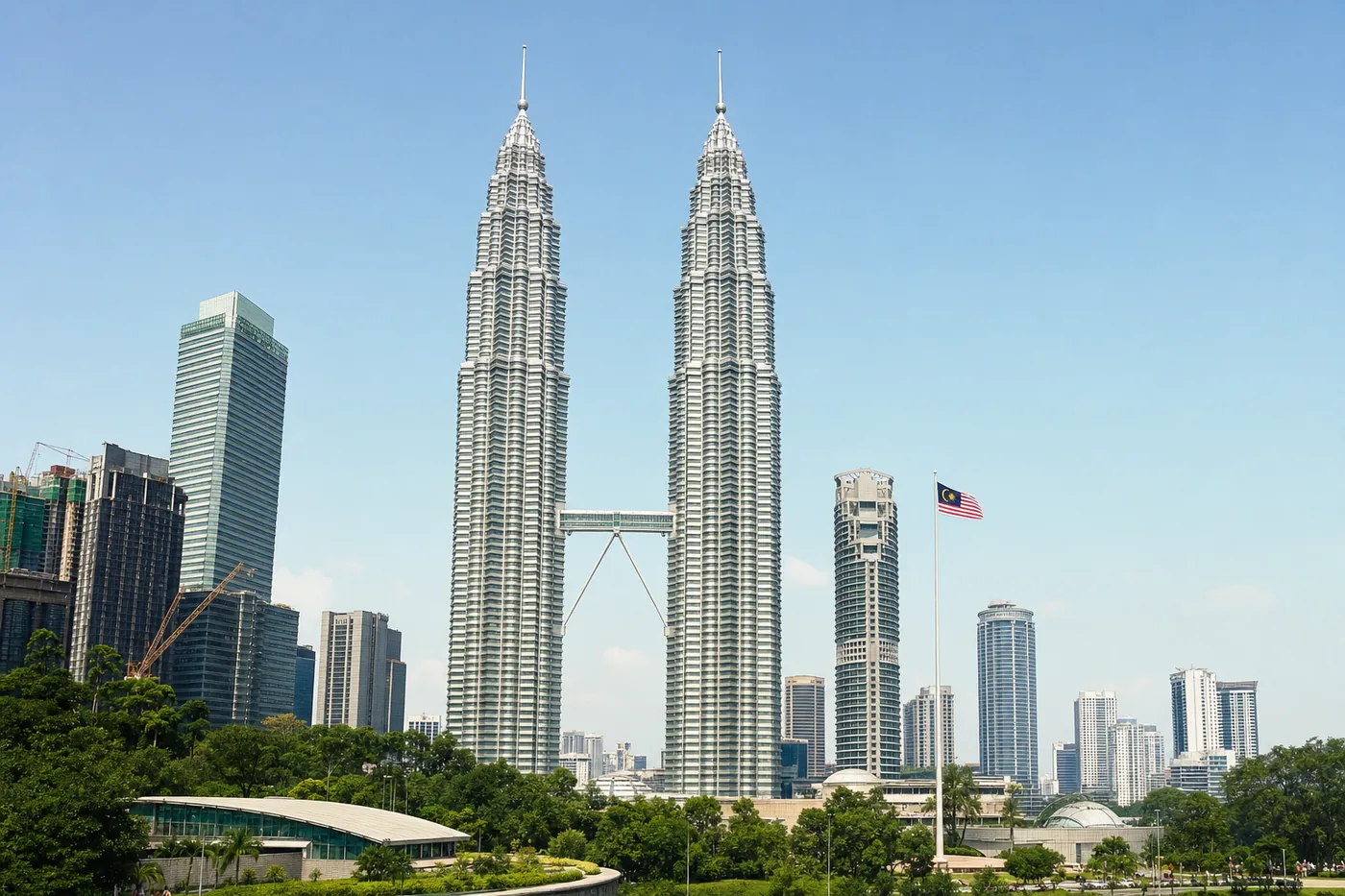The Petronas Twin Towers in Kuala Lumpur, Malaysia