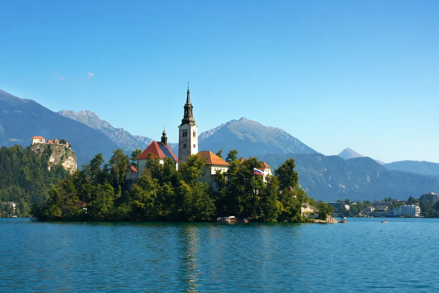 The island church on Lake Bled, Slovenia