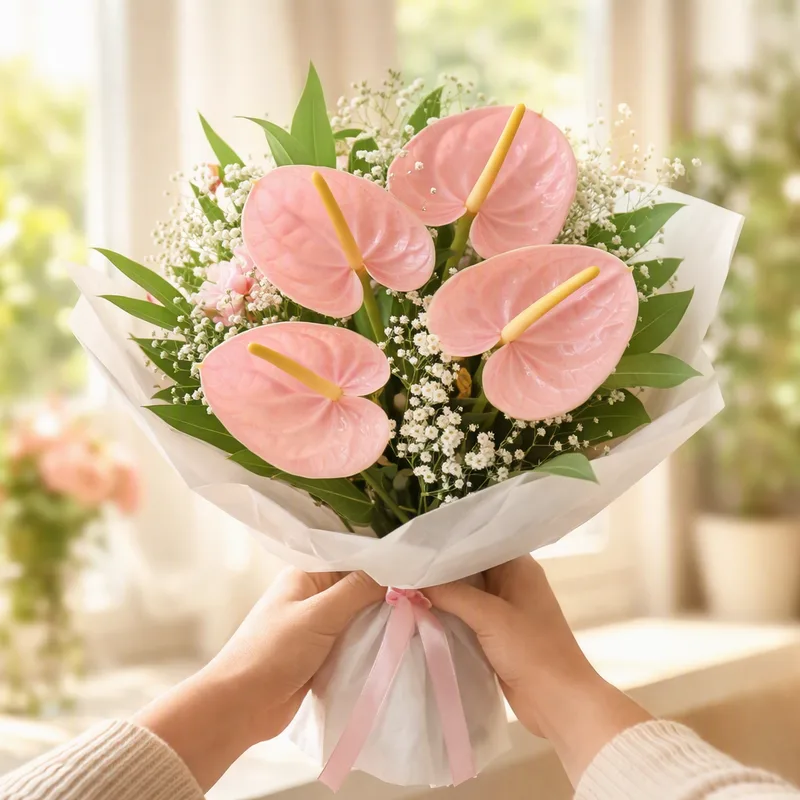 Anthurium (flamingoblomma) – Pink – bilde 3
