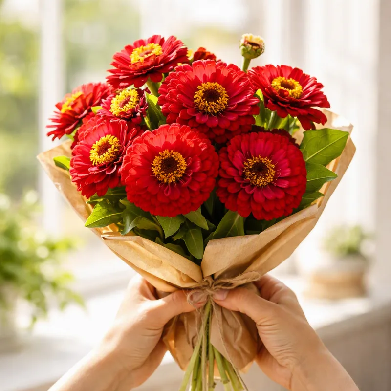 Zinnia – Red – bilde 3